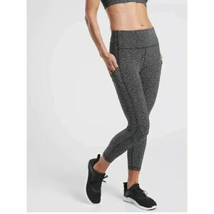 ATHLETA Ultimate Stash Pocket Textured 7/8 Tight in Black Static Size Small